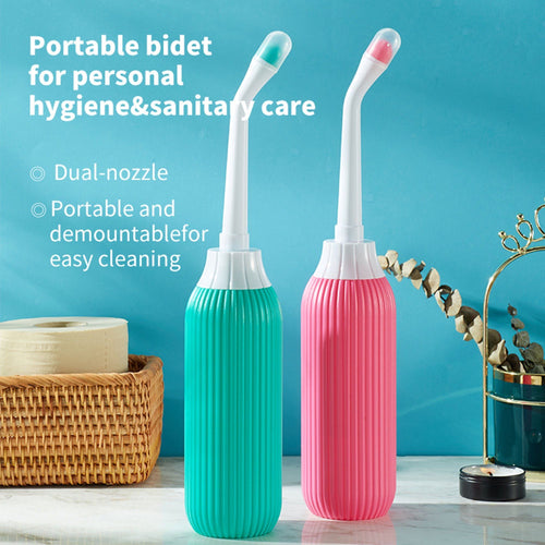 KEKOY 2 Pack Portable Bidet for Travel, Handheld Bidet Sprayer with Travel Bag, 500ML Capacity Travel Bidet for Personal Hygiene Cleaning, Pink & Green EasyOptionXY LLC