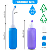 KEKOY 2 Pack Portable Travel Bidets Bottle for Postpartum Care, Handheld Bidet Sprayer with Travel Bag, 500ML Capacity for Personal Hygiene Cleaning EasyOptionXY LLC