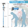 KEKOY Foldable Walking Cane, Floral Printed Canes for Men and Women - Self-Standing Cane, Lightweight Cane, Folding Cane with Adjustable Heights for Special Balancing EasyOptionXY LLC