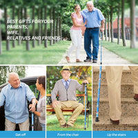 KEKOY Foldable Walking Cane, Floral Printed Canes for Men and Women - Self-Standing Cane, Lightweight Cane, Folding Cane with Adjustable Heights for Special Balancing EasyOptionXY LLC