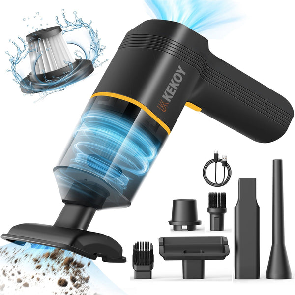 KEKOY Small Car Vacuum Cleaners Cordless, Mini Handheld Portable Vacuum Cleaners Cordless for Car, Home, Office, Dorm, Pet Hair, Black EasyOptionXY LLC