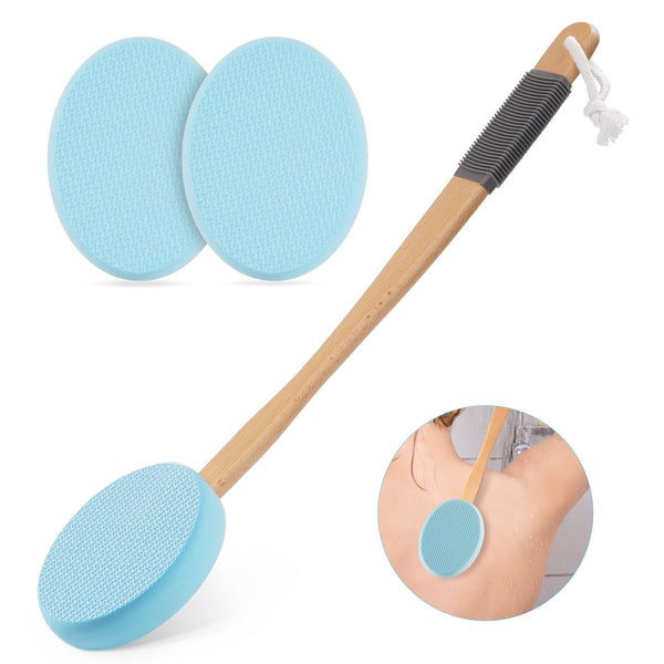 KEKOY Long Handle Lotion Applicator, Back Scrubber Massager Bath Brush Lotion Applicator for Feet with 3 Pads for Women Men Bath Body Care EasyOptionXY LLC