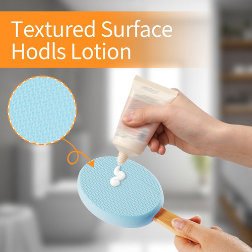 KEKOY Long Handle Lotion Applicator, Back Scrubber Massager Bath Brush Lotion Applicator for Feet with 3 Pads for Women Men Bath Body Care EasyOptionXY LLC