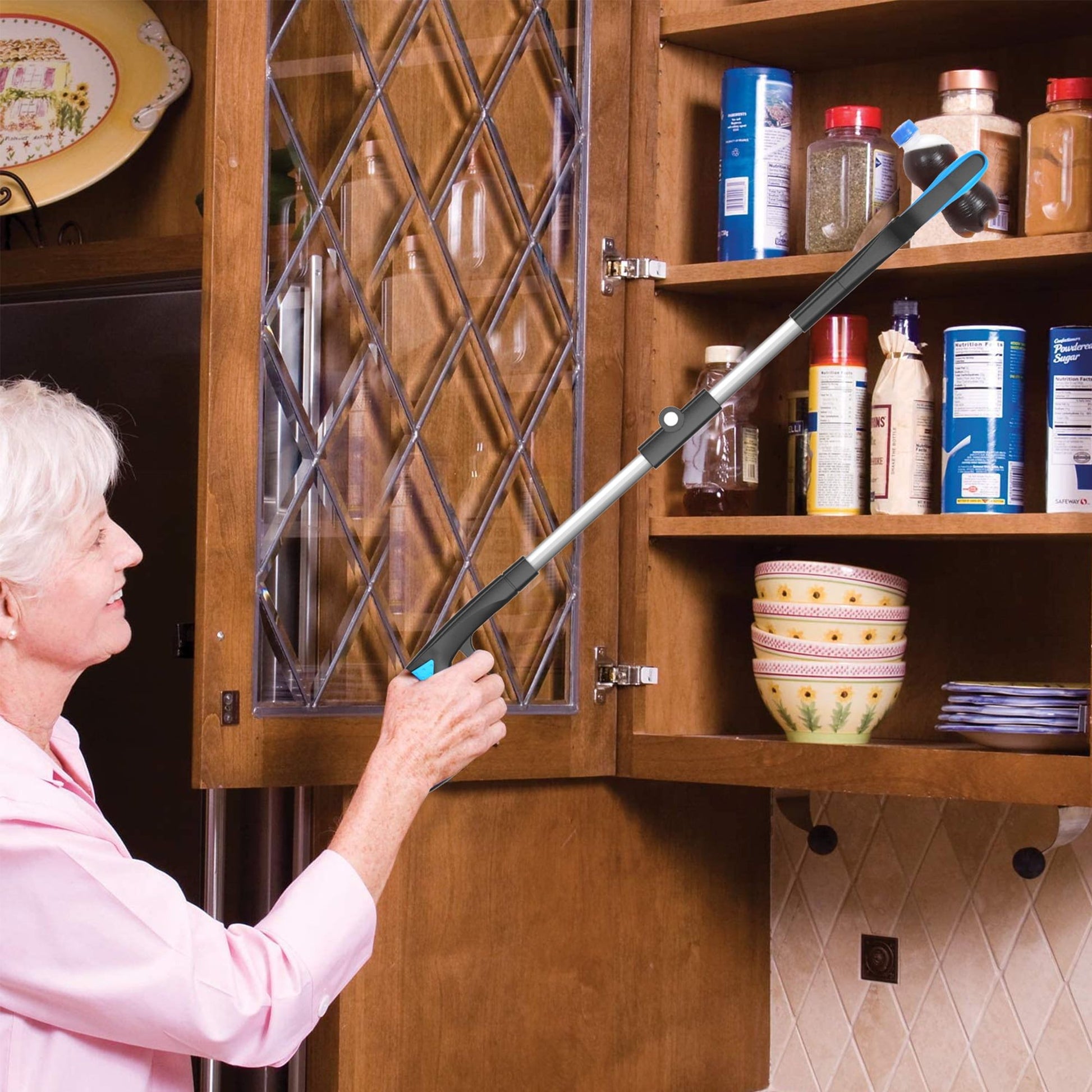 KEKOY 32 inch Grabber Reaching Tool, Reacher Grabber for Elderly, Foldable Gripper and Reaching Tool with Rotating Jaw, Blue Aluminum EasyOptionXY LLC