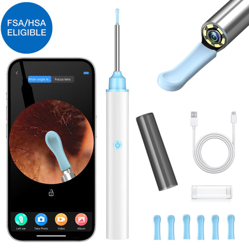 Kekoy Ear Cleaner with Camera, Ear Wax Removal Tool, 1080P HD Ear Wax Removal with 6 LED Lights and 6 Ear Scoops, Mini Visual Ear Camera, Ear Cleaning Kit for iPhone, iPad, Android EasyOptionXY LLC
