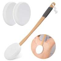 KEKOY Lotion Applicator for Back with 3 Replaceable Pads and 1 Wood Long Handle, Back Lotion Applicator Wands for Easy Self Application of Shower Body Wash EasyOptionXY LLC