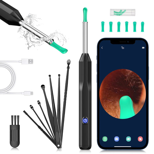 KEKOY Ear Cleaner with Camera, Earwax Remover Tool, 1296P HD Ear Otoscope with 6 LED Lights, 6 Ear Spoon & 8 Tools Ear Wax Removal Kit for iPhone, iPad & Android Smart Phone EasyOptionXY LLC