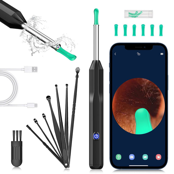 KEKOY Ear Cleaner with Camera, Earwax Remover Tool, 1296P HD Ear Otoscope with 6 LED Lights, 6 Ear Spoon & 8 Tools Ear Wax Removal Kit for iPhone, iPad & Android Smart Phone EasyOptionXY LLC