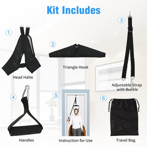 KEKOY Neck Stretcher Cervical Neck Traction Device for Home Use, Portable Hammock Over Door for Neck Pain Relief, Neck Sling Door Hanginger with Travel Bag EasyOptionXY LLC