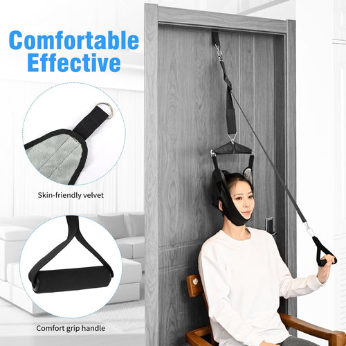 KEKOY Neck Stretcher Cervical Neck Traction Device for Home Use, Portable Hammock Over Door for Neck Pain Relief, Neck Sling Door Hanginger with Travel Bag EasyOptionXY LLC