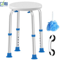 KEKOY Upgraded Adjustable Bath Stool w/Grab Bar, FSA/HSA Eligible Shower Stools for Inside Shower Anti-Slip Round Plastic Bathroom Seats,Tool-Free Bath Chairs for Seniors EasyOptionXY LLC