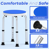 Adjustable Shower Chair for Inside Shower, Kekoy Round Bath Stool for Compact Showers and Tubs, Tool-Free Bath Chair for Elderly/Senior/Disabled/Pregnant EasyOptionXY LLC