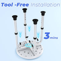 Adjustable Shower Chair for Inside Shower, Kekoy Round Bath Stool for Compact Showers and Tubs, Tool-Free Bath Chair for Elderly/Senior/Disabled/Pregnant EasyOptionXY LLC