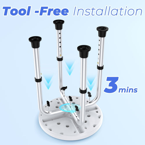 Adjustable Shower Chair for Inside Shower, Kekoy Round Bath Stool for Compact Showers and Tubs, Tool-Free Bath Chair for Elderly/Senior/Disabled/Pregnant EasyOptionXY LLC