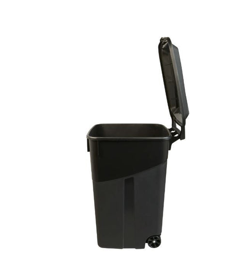 Hyper Tough 45 Gallon Wheeled Heavy Duty Plastic Garbage Can, Attached Lid, Black EasyOptionXY LLC