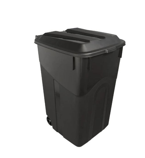 Hyper Tough 45 Gallon Wheeled Heavy Duty Plastic Garbage Can, Attached Lid, Black EasyOptionXY LLC