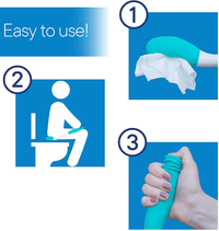 Toilet Aid Wiper, Bathroom Self Assist Tool with Long Handle, Toilet Tissue Assistance Wand Concenient for Mobility Handicap, 15.7 inch EasyOptionXY LLC