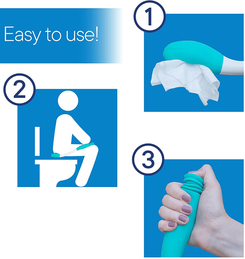 Toilet Aid Wiper, Bathroom Self Assist Tool with Long Handle, Toilet Tissue Assistance Wand Concenient for Mobility Handicap, 15.7 inch EasyOptionXY LLC