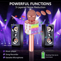Kids Microphone, Wireless Bluetooth Microphone with LED Lights, Children Microphone Singing Toys Christmas Gifts for Kids and Adults, Gold EasyOptionXY LLC