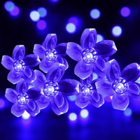 23ft 50 LED Solar Flower String Lights, Outdoor Cherry Blossoms Solar Fairy Lights for Fence Garden Yard Patio Tree Decor, Blue EasyOptionXY LLC