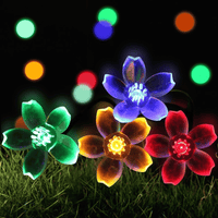 23FT 50 LED Solar Flower String Lights, Solar Powered Cherry Blossom Fairy Light for Christmas Garden Patio Decorations, Multicolo EasyOptionXY LLC
