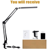 LED Desk Lamp, Adjustable Swing Arm Desk Light with Clamp, 3 Color Modes 10 Brightness Reading Lamp for Home Office, Black EasyOptionXY LLC
