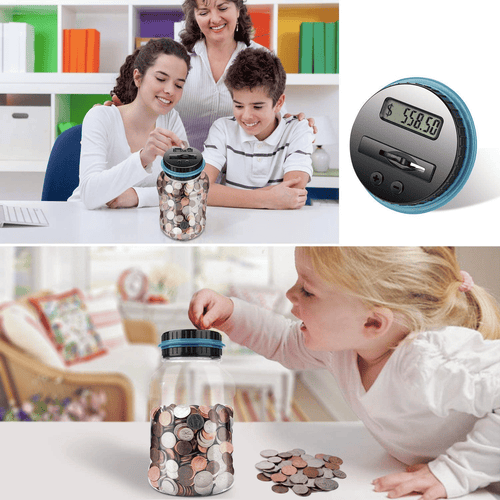 Digital Counting Piggy Bank, 1.8L Large Coin Counter with LCD Display Money Saving Jar for Kids, Boys Girls Christmas Gift EasyOptionXY LLC
