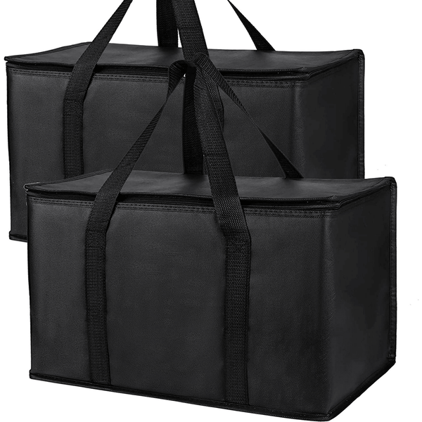 Reusable Shopping Bags for Groceries, 2 Pack XL Foldable Insulated Cooler Bag with Strong Handle & Zipper for Food Delivery, Travel EasyOptionXY LLC