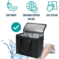 Reusable Shopping Bags for Groceries, 2 Pack XL Foldable Insulated Cooler Bag with Strong Handle & Zipper for Food Delivery, Travel EasyOptionXY LLC