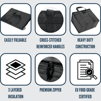 Reusable Shopping Bags for Groceries, 2 Pack XL Foldable Insulated Cooler Bag with Strong Handle & Zipper for Food Delivery, Travel EasyOptionXY LLC