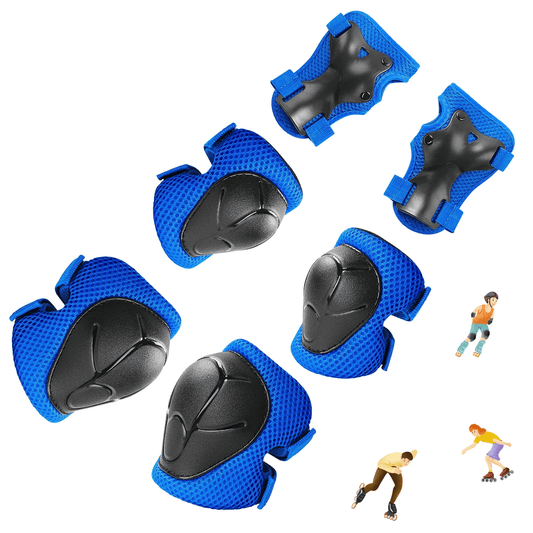 Kids Guards Protective Gear for 3-8 Years Toddlers, Blue Knee Pads Elbow Pads with Wrist 3 in 1 Sports Gear Set for Bike, Cycling, Roller Skating, Skateboard EasyOptionXY LLC
