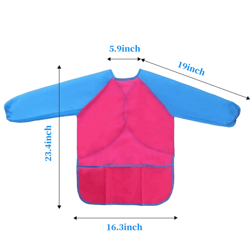 2 Pack Kids Art Smocks, Toddler Colorful Waterproof Artist Painting Aprons Long Sleeve with 3 Pockets, Art Painting Supplies for Children Age 2-6 Years (Yellow and Pink) EasyOptionXY LLC