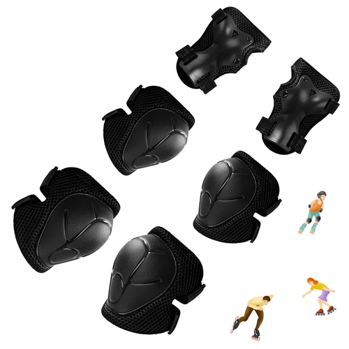 Kids Guards Protective Gear for 3-8 Years Toddlers, Knee and Elbow Pads with Wrist Guards 3 in 1 Sports Gear Set for Bike, Roller Skating, Skateboard, Black EasyOptionXY LLC