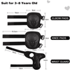 Kids Guards Protective Gear for 3-8 Years Toddlers, Knee and Elbow Pads with Wrist Guards 3 in 1 Sports Gear Set for Bike, Roller Skating, Skateboard, Black EasyOptionXY LLC