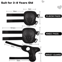 Kids Guards Protective Gear for 3-8 Years Toddlers, Knee and Elbow Pads with Wrist Guards 3 in 1 Sports Gear Set for Bike, Roller Skating, Skateboard, Black EasyOptionXY LLC