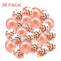 30 Pcs Rose Gold Balloons - 12 Inch Birthday Party Supplies with 10 Latex Balloons and 20 Confetti Balloons, Rose Gold Balloons Set for Birthday Baby Shower Party Decorations EasyOptionXY LLC