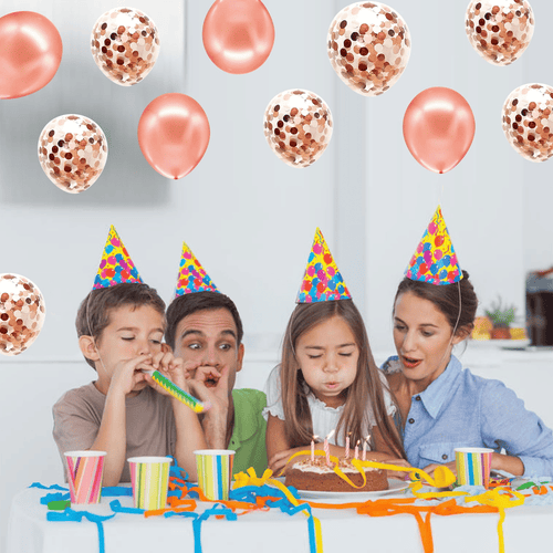 30 Pcs Rose Gold Balloons - 12 Inch Birthday Party Supplies with 10 Latex Balloons and 20 Confetti Balloons, Rose Gold Balloons Set for Birthday Baby Shower Party Decorations EasyOptionXY LLC