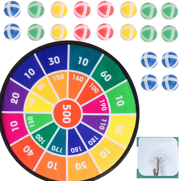 Kids Dart Board Game Set, 28.7 inch Dart Board with 16 Stick Balls and Hook, Indoor Outdoor Yard Party Sports Game Toys, Christmas Birthday Gift for Boys Girls Age 3 4 5 6 7 8 9 10 11 12 EasyOptionXY LLC