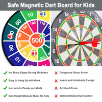 Kids Dart Board Game Set, 28.7 inch Dart Board with 16 Stick Balls and Hook, Indoor Outdoor Yard Party Sports Game Toys, Christmas Birthday Gift for Boys Girls Age 3 4 5 6 7 8 9 10 11 12 EasyOptionXY LLC