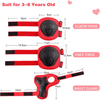 Kids Guards Protective Gear for 3-8 Years Toddlers, Knee Pads Elbow Pads with Wrist 3 in 1 Sports Gear Set for Bike, Cycling, Roller Skating, Red EasyOptionXY LLC