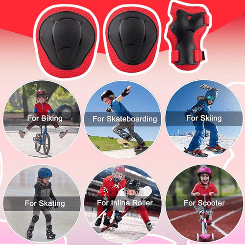 Kids Guards Protective Gear for 3-8 Years Toddlers, Knee Pads Elbow Pads with Wrist 3 in 1 Sports Gear Set for Bike, Cycling, Roller Skating, Red EasyOptionXY LLC