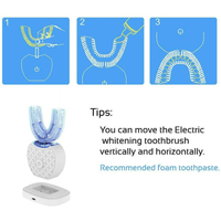 Ultrasonic Automatic Toothbrush, 360? Electric Sonic Toothbrush for Teeth Whitening, U-Shaped Wireless Charging Toothbrush for Gums Protection (White) EasyOptionXY LLC