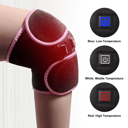 Heated Knee Brace Wrap, Knee Heating Pad with USB Adapter, 3 Adjustable Temperature Knee Warmer for Joint Arthritis Pain Swelling Cramps Relief, Pink EasyOptionXY LLC
