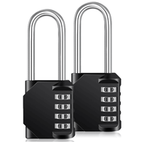 2 Pack Combination Lock, 2.2 inch Long Shackle Padlock, 4 Digit Locker Lock Number Gate Lock for School Gym Locker, Black EasyOptionXY LLC