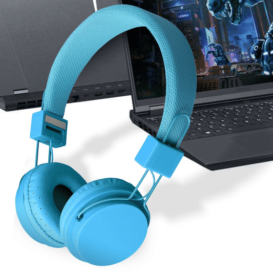 Kids Over Ear Headphones, Noise Cancelling Wired Earphone for Boys Girls, 3.5mm Foldable Headset Suitable for IOS Android Smartphones, Blue EasyOptionXY LLC