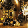 50th Birthday Decorations Kit, Large Number 50 Balloons, Black and Gold Happy Birthday Banner with Latex and Star Balloons, 50 Birthday Balloons Set Party Supplies, 24 Pack EasyOptionXY LLC