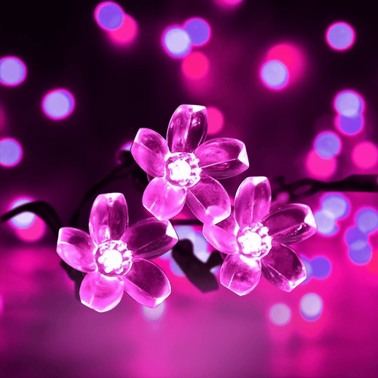 23ft 50 LED Solar Flower String Lights, Outdoor Cherry Blossoms Solar Fairy Lights for Fence Garden Yard Patio Tree Decor, Pink EasyOptionXY LLC