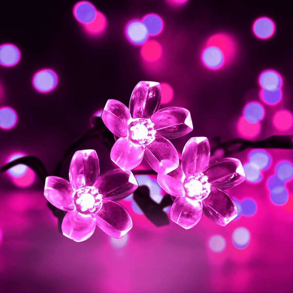 23ft 50 LED Solar Flower String Lights, Outdoor Cherry Blossoms Solar Fairy Lights for Fence Garden Yard Patio Tree Decor, Pink EasyOptionXY LLC