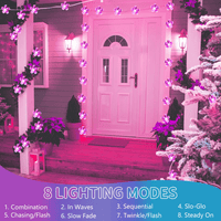 23ft 50 LED Solar Flower String Lights, Outdoor Cherry Blossoms Solar Fairy Lights for Fence Garden Yard Patio Tree Decor, Pink EasyOptionXY LLC