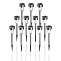 12 Pack Solar Lights Outdoor, Stainless Steel Solar Garden Lights, Waterproof LED Landscape Lighting for Pathway Patio Yard Walkway Decoration, Cool White EasyOptionXY LLC